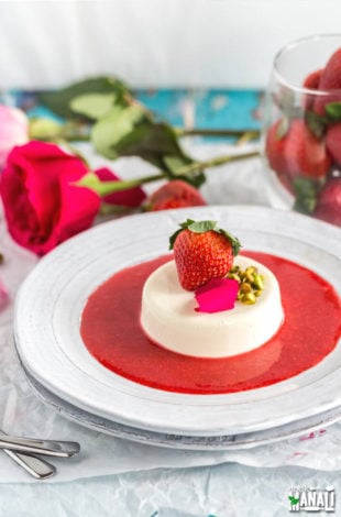 Rose Strawberry Panna Cotta [Without Gelatin] - Cook With Manali
