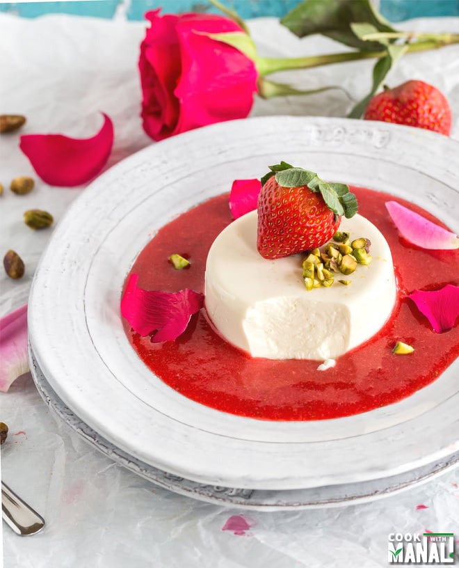 Strawberry Panna Cotta No Gelatin