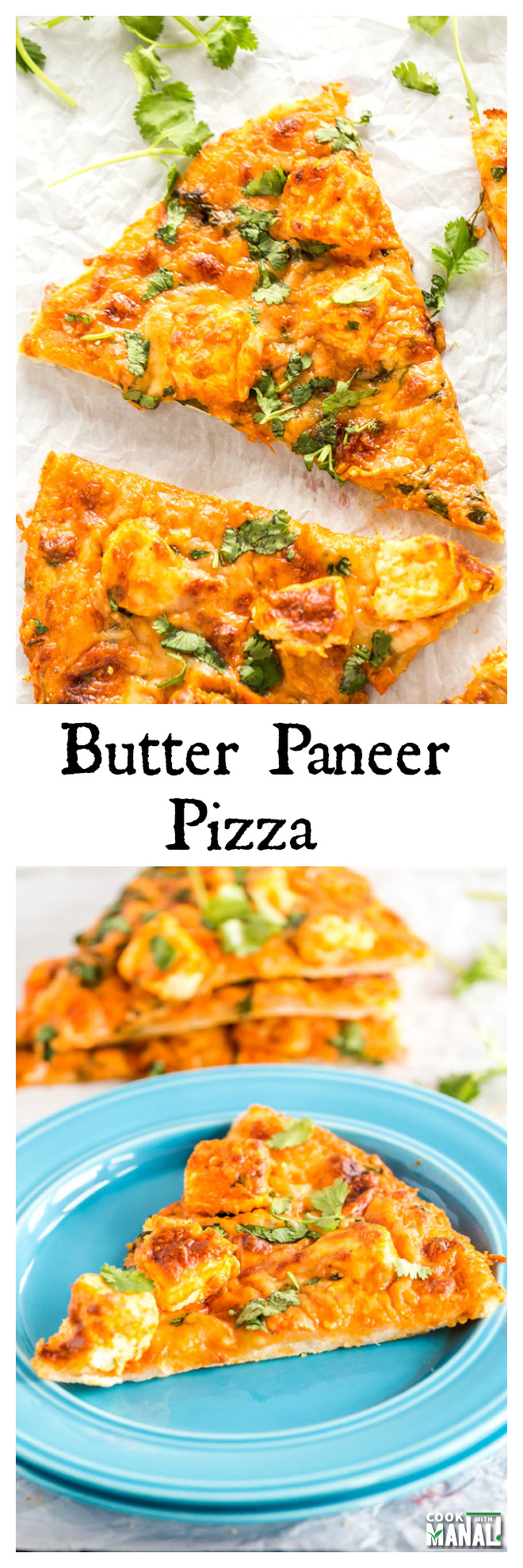 Butter Paneer Pizza Collage