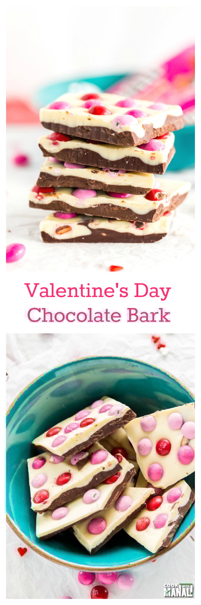 Easy Valentines Day Chocolate Bark Collage