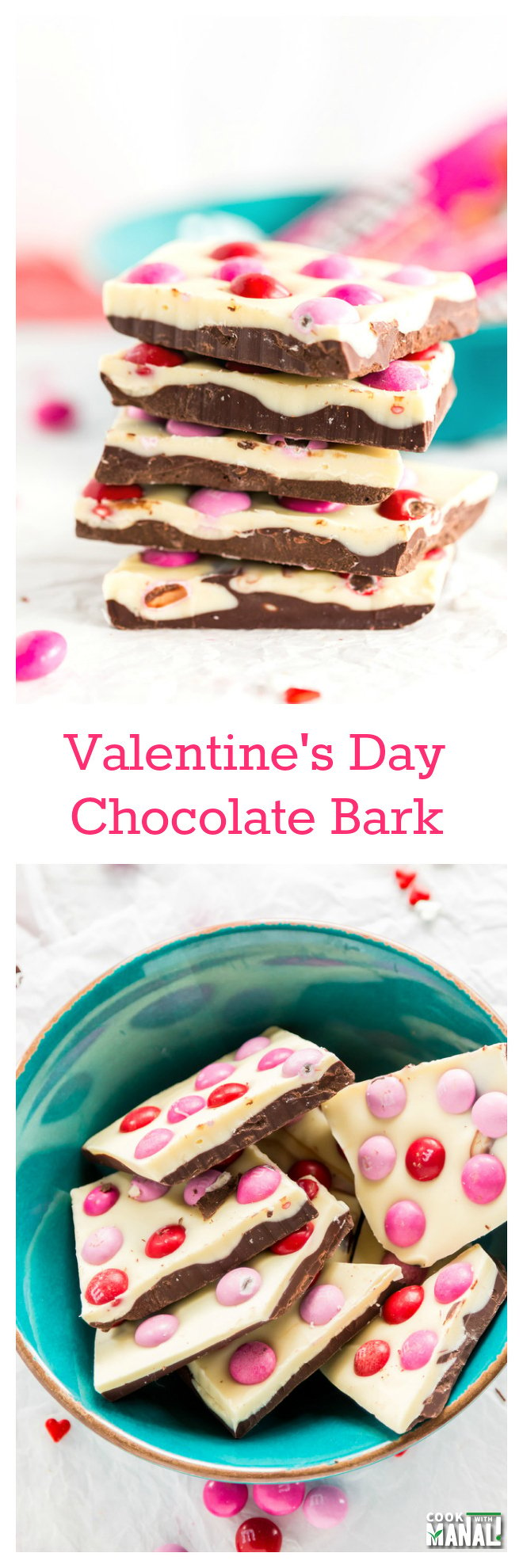 Easy Valentines Day Chocolate Bark Collage