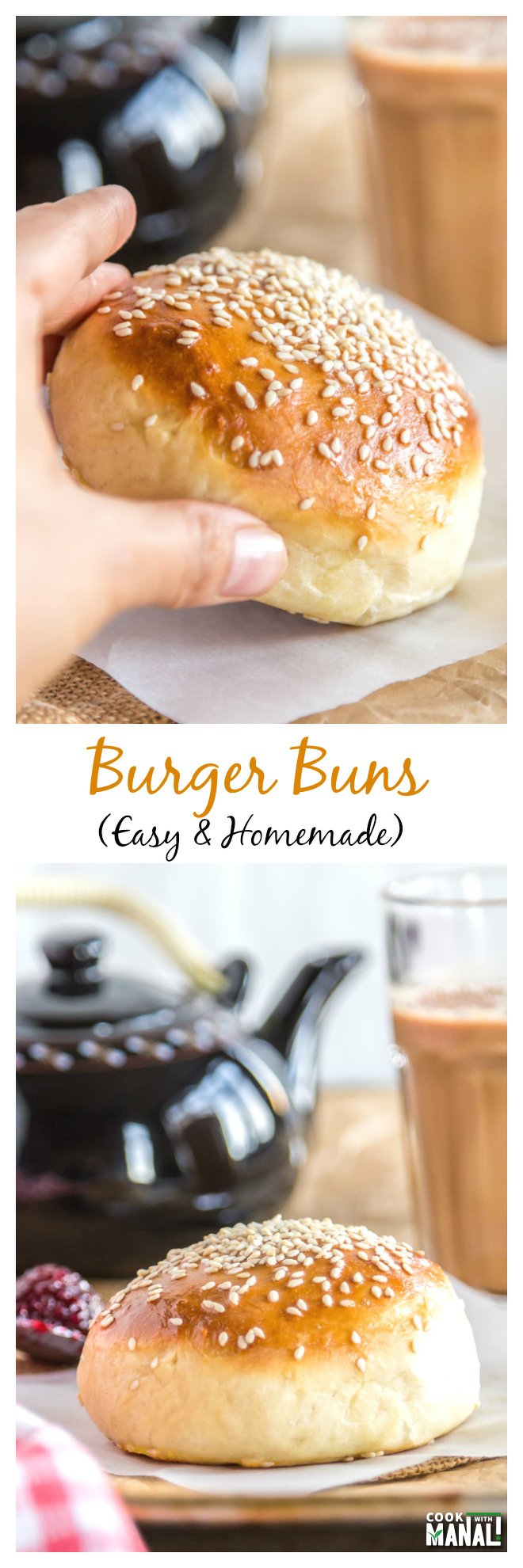 Homemade Burger Buns Collage