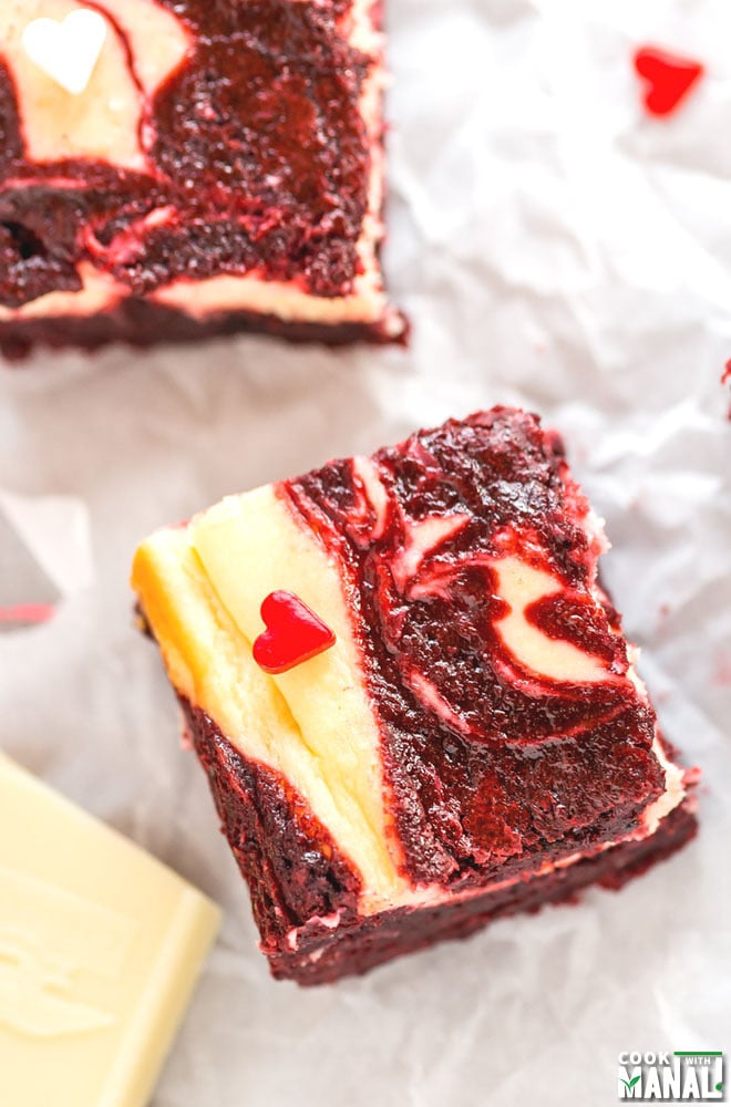 Red Velvet White Chocolate Cheesecake Brownies