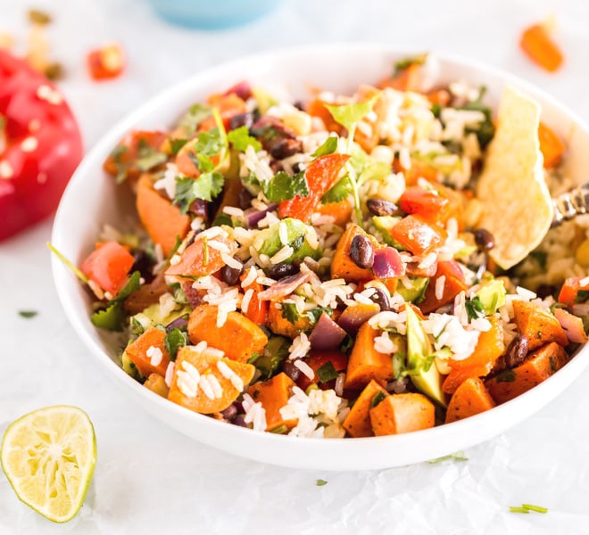 Vegan Sweet Potato Burrito Bowl-Square