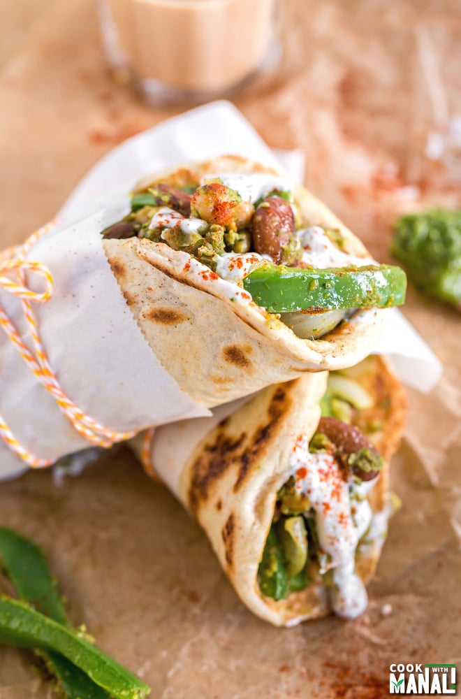 Chickpea Bean Pesto Pita Wraps