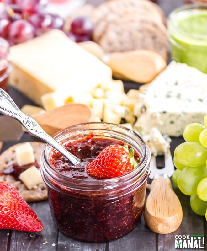 Spring Cheese Board with Spicy Strawberry Balsamic Jam-1