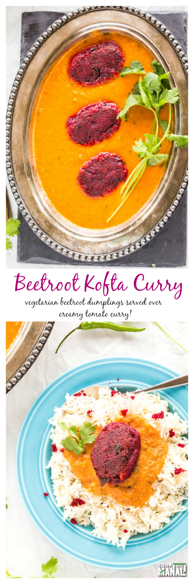 Beetroot Kofta Curry-Collage