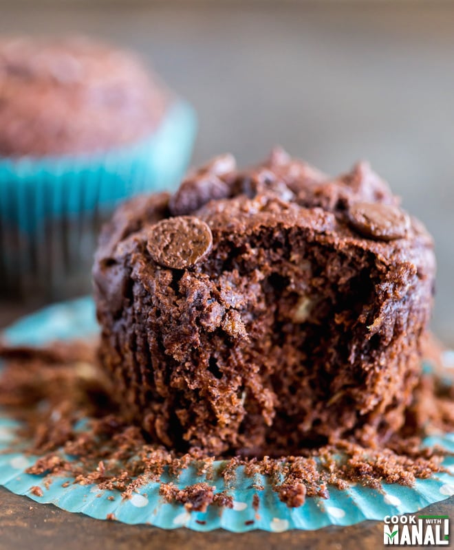 Eggless Chocolate Banana Muffins Recipe