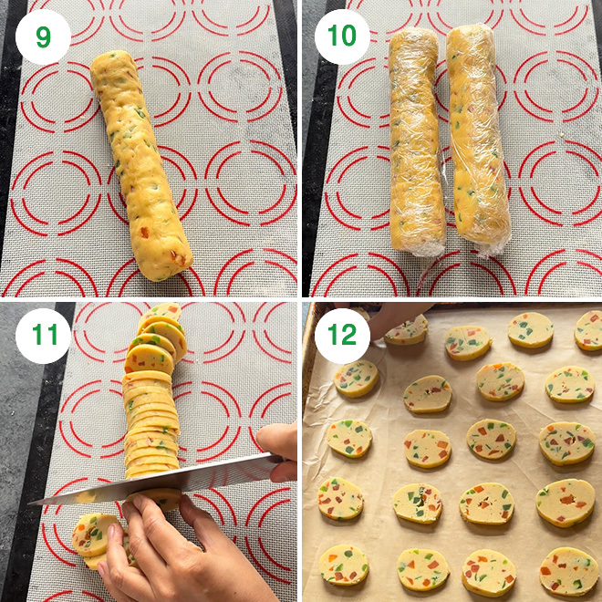 step by step picture collage of making karachi biscuits at home