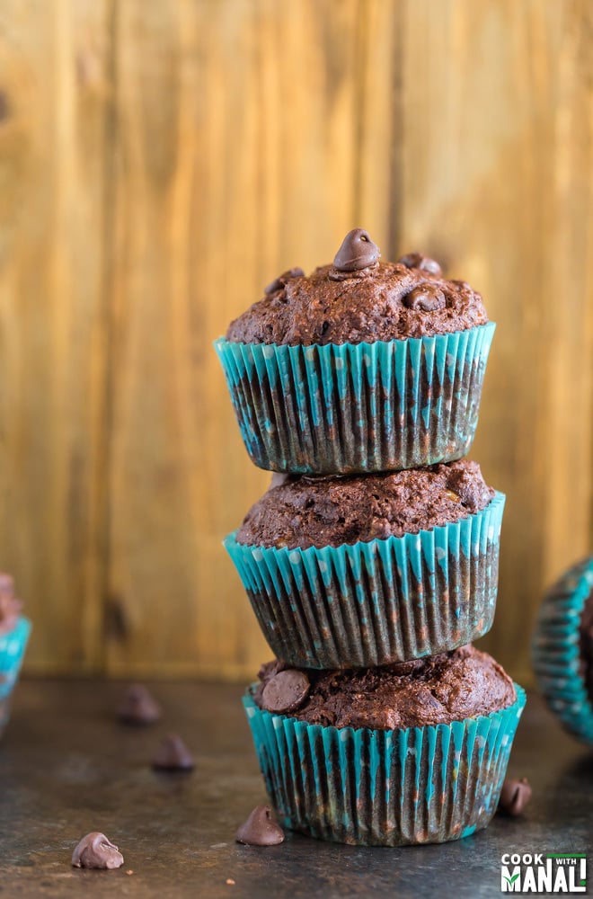 Whole Wheat Chocolate Banana Muffins Recipe