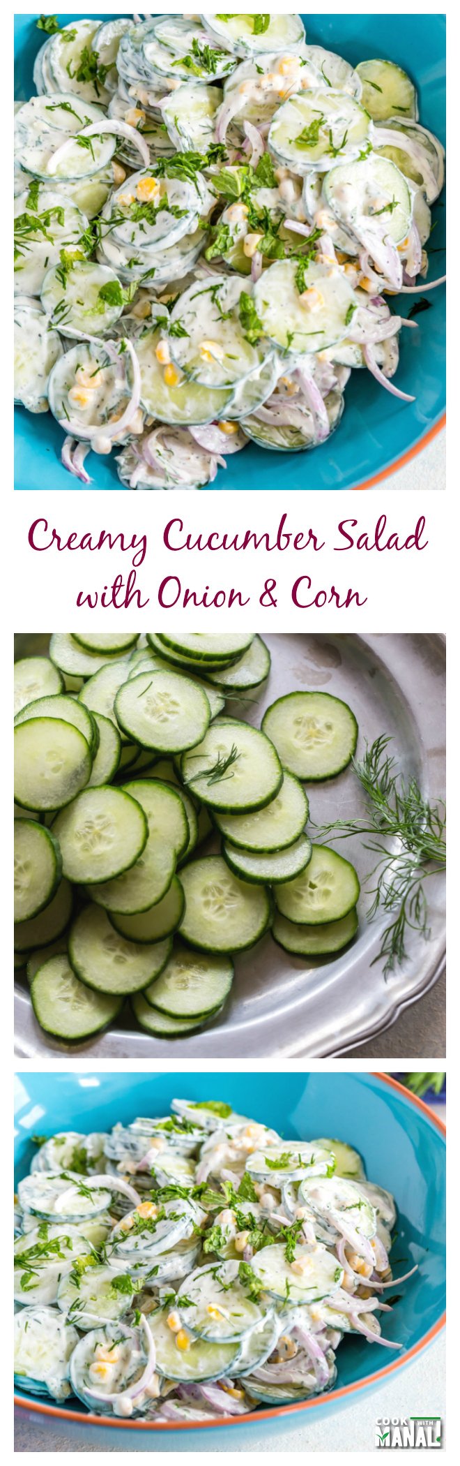Creamy Cucumber Salad Collage