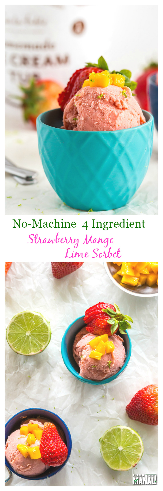 Strawberry Mango Lime Sorbet-Collage