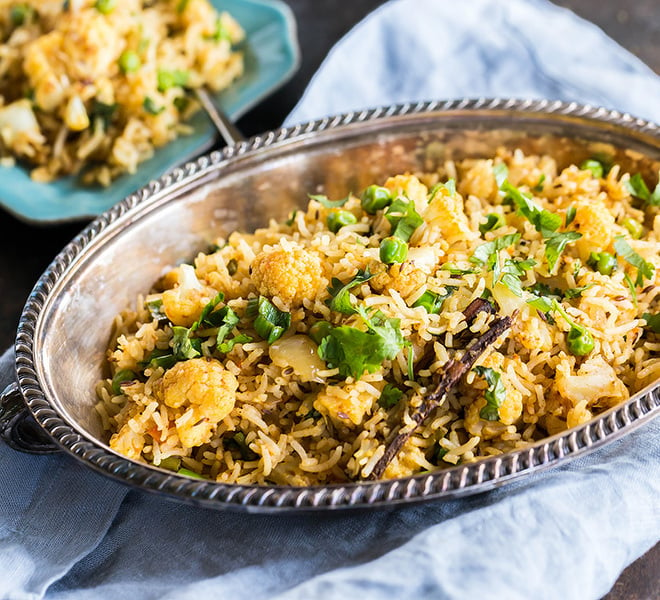 Cauliflower Peas Pulao-Square