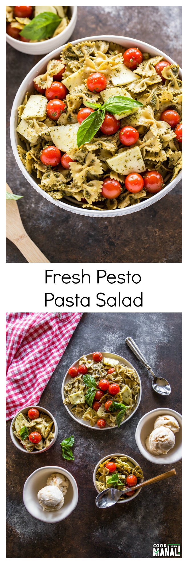 Fresh Pesto Pasta Salad-Collage