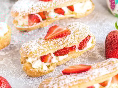 Strawberries and Cream Eclairs