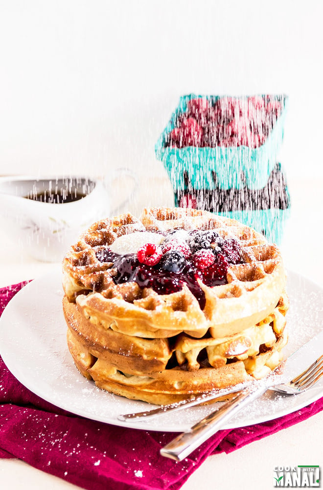 Belgian Waffles With Berry Sauce