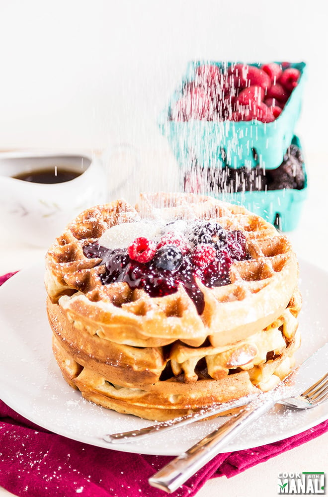 Mini Belgian Waffles With Fresh Berries And Maple Syrup by kitchnkid, Quick & Easy Recipe