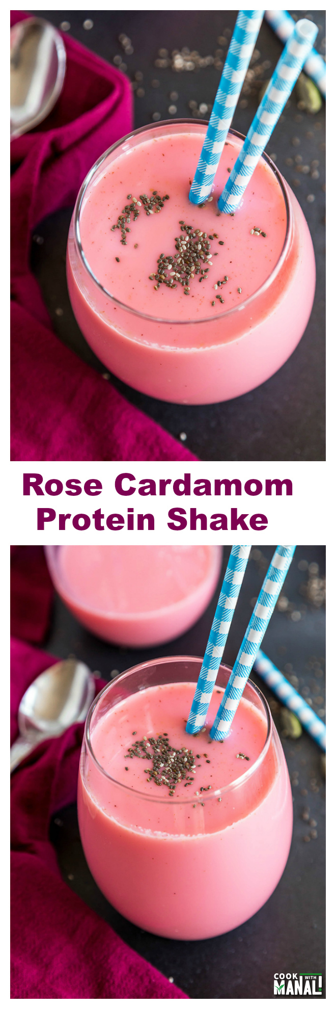 Rose Cardamom Protein Shake-Collage