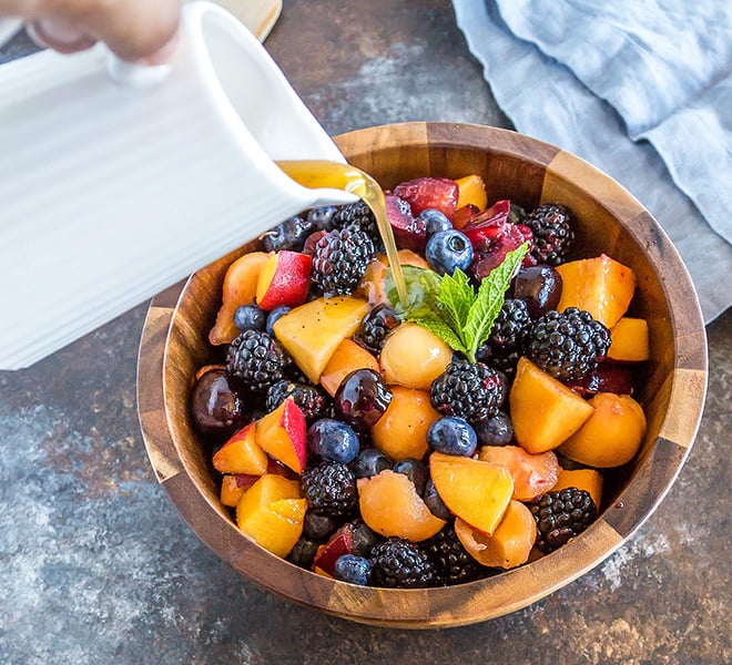 Summer Fruit Salad Recipe with Honey Lime Dressing