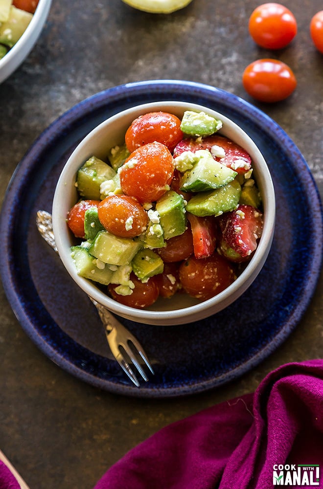 Tomato Avocado Cucumber Salad with Feta