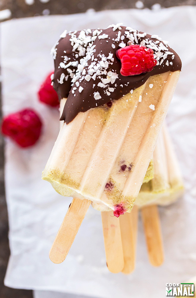 Chocolate Dipped Protein Popsicles