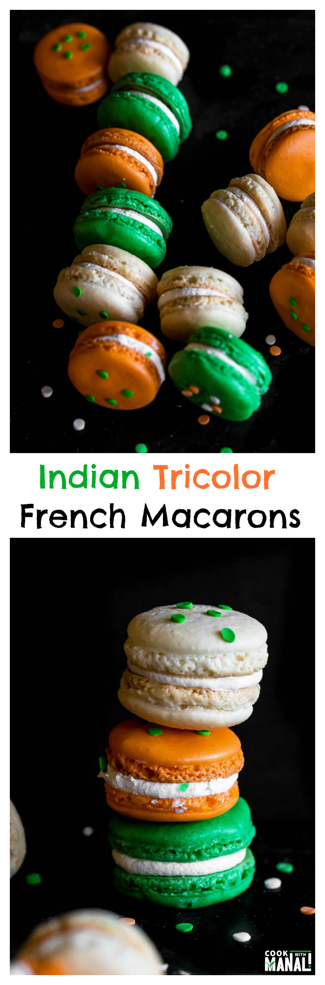 Indian Tricolor French Macarons-Collage