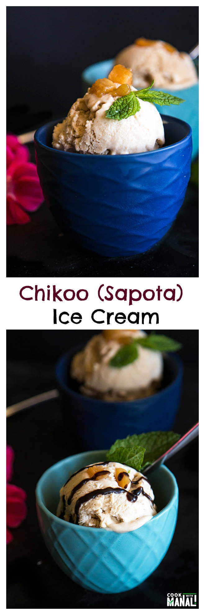 No Churn Chikoo Ice Cream-Collage