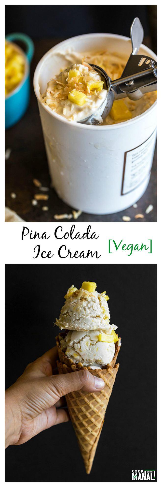 Pina Colada Ice Cream Collage