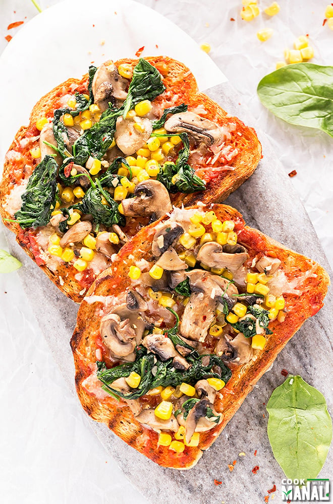 Spinach Corn Toast