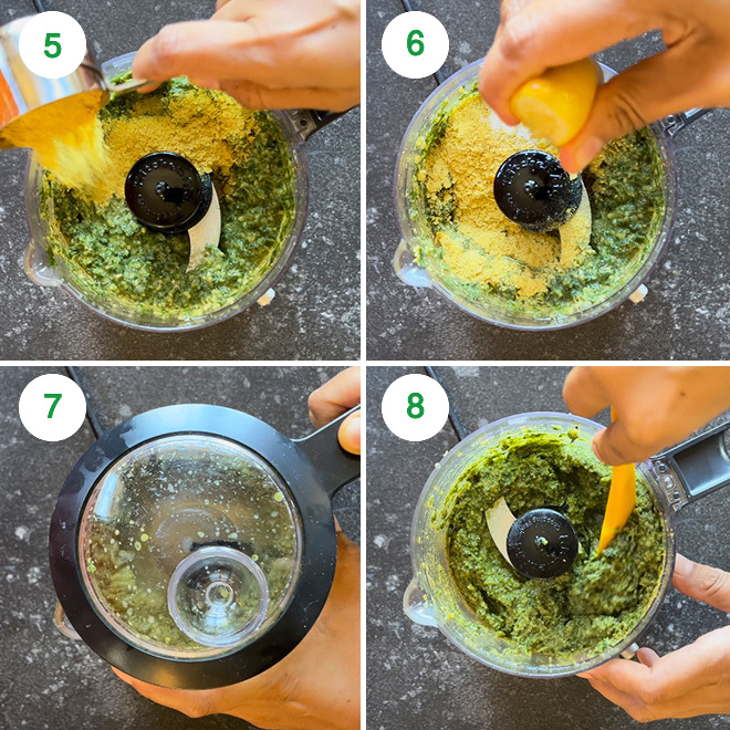 step by step instructions for making vegan pesto