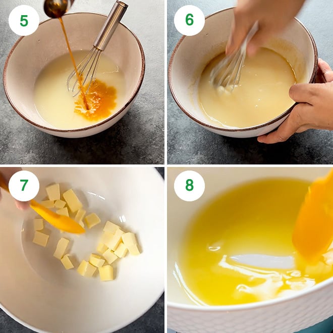 step by step picture collage of making eggless brownies at home