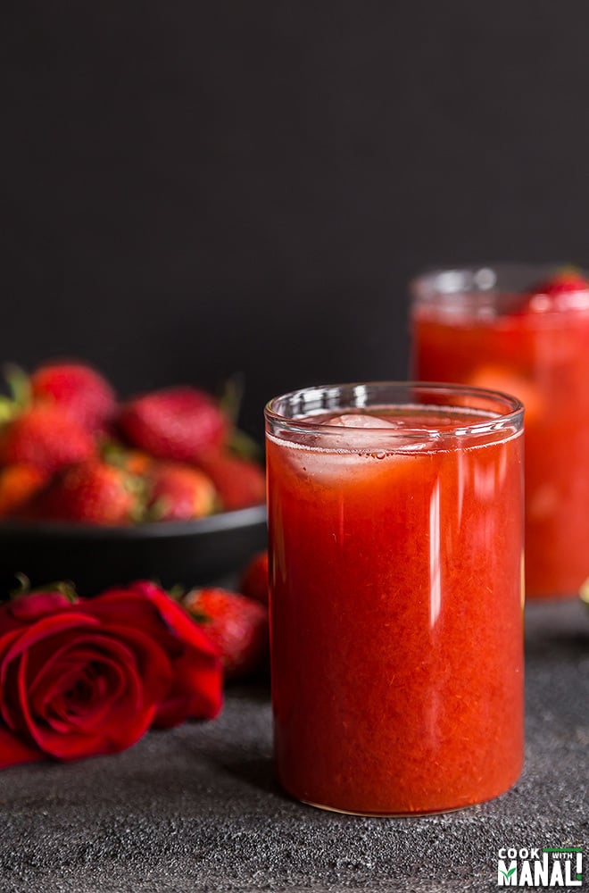 strawberry rose iced tea