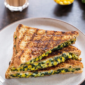 spinach corn sandwich