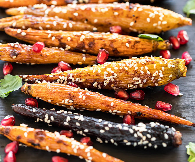 baby carrots roasted with maple