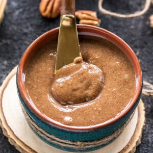 homemade pecan butter in a bowl