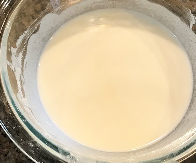 cornflour batter in a bowl