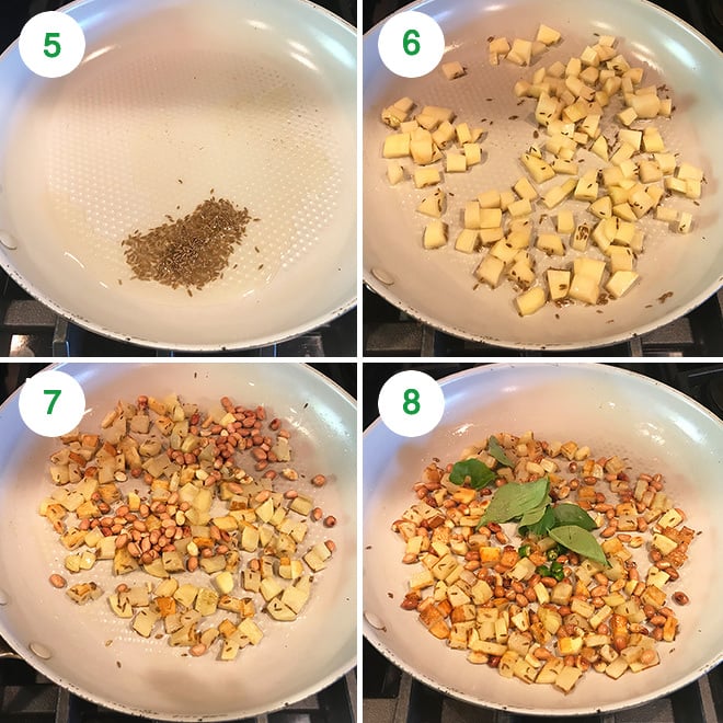 step by step pictures to make sabudana khichdi