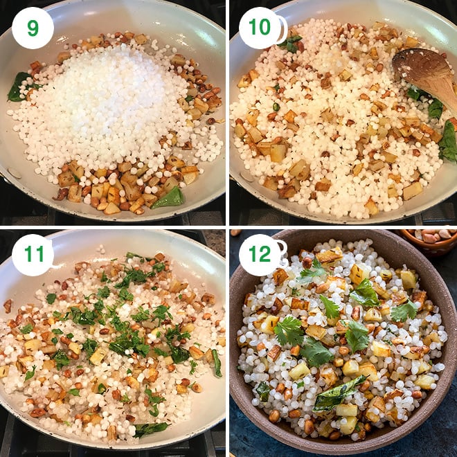 step by step pictures to make sabudana khichdi