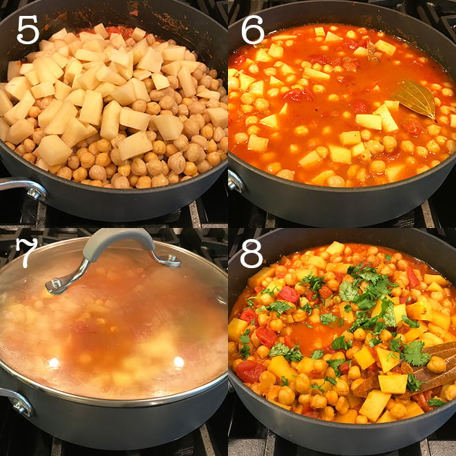 step by step recipe pictures of chana aloo