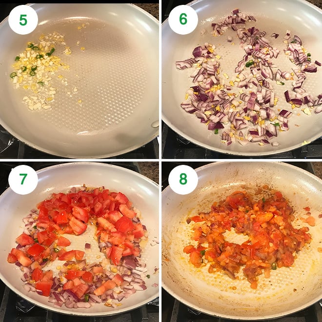 step by step pictures of making baingan bharta