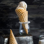 tender coconut ice cream in a waffle cone