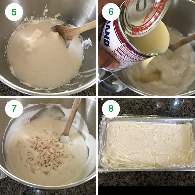 step pictures of making tender coconut ice cream