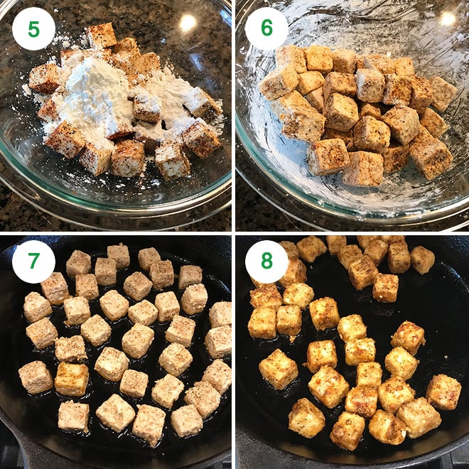 step by step pictures of making crispy tofu tacos