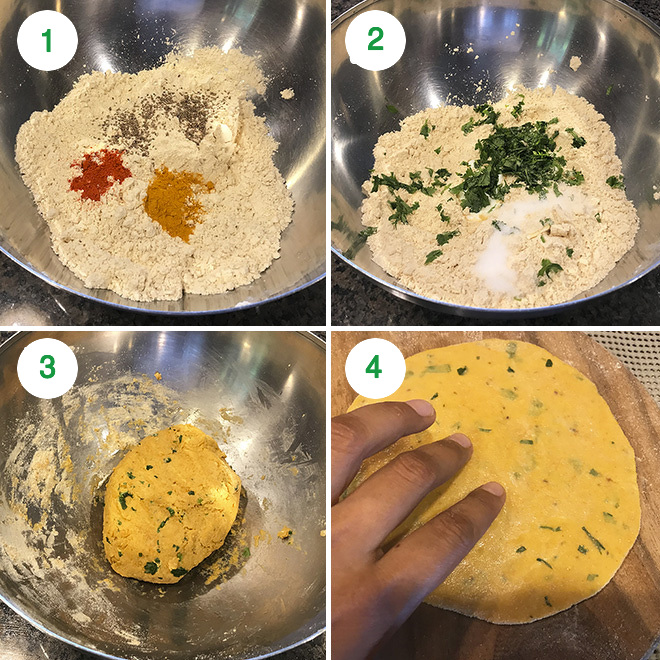 step by step pictures of making missi roti at home