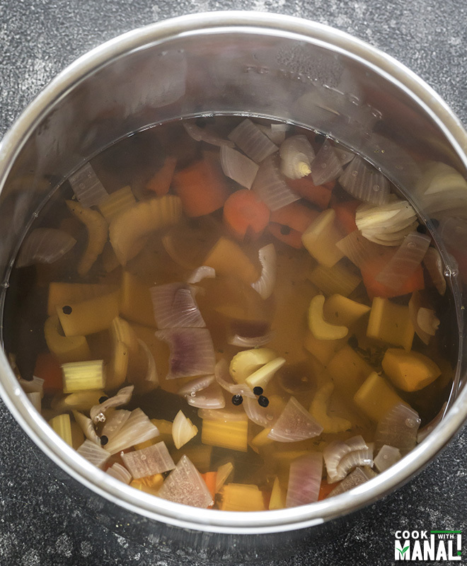 cut veggies after pressure cooker in the instant pot