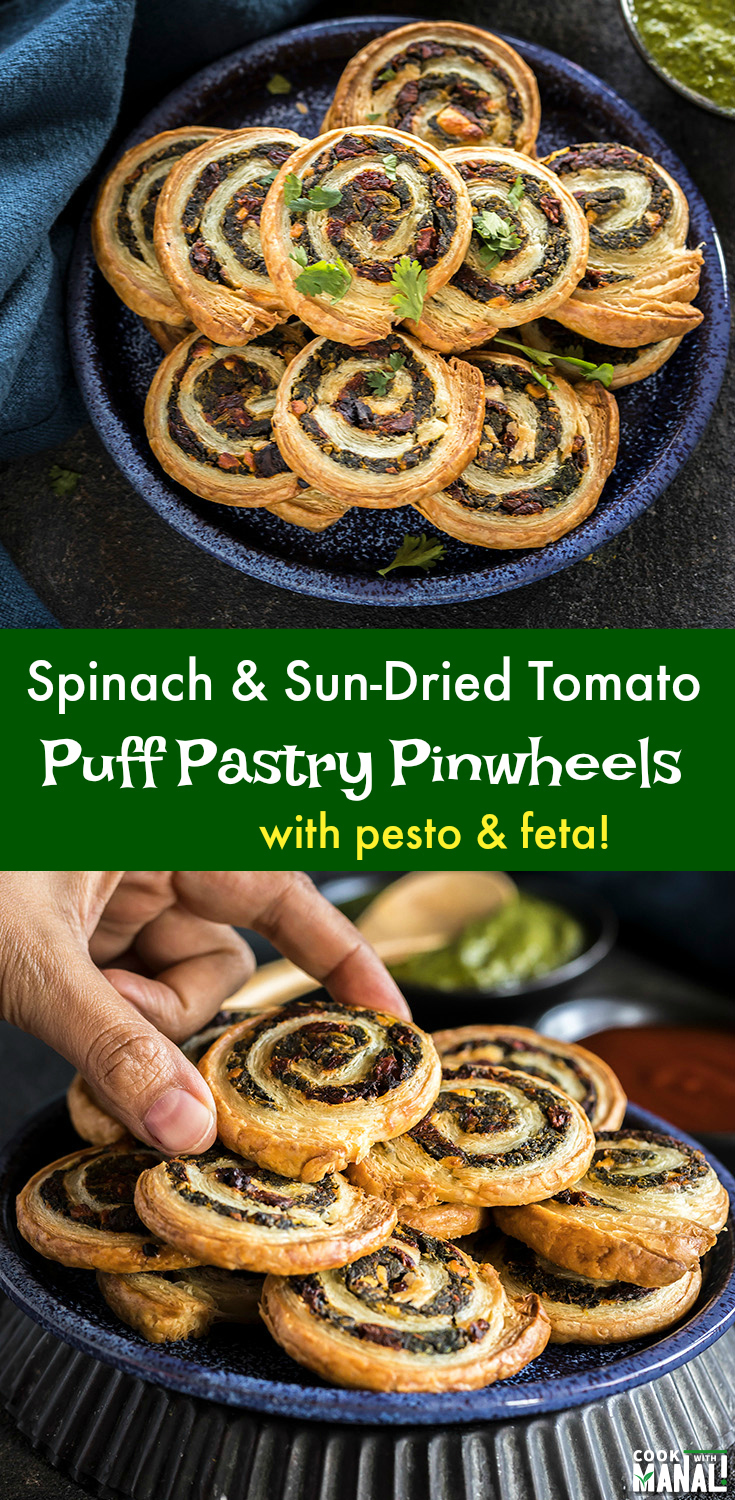 Spinach SunDried Tomato Puff Pastry Pinwheels Cook With Manali Spinach SunDried Tomato Puff Pastry Pinwheels Cook With Manali