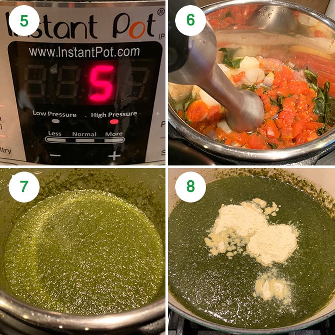 sarson ka saag recipe step by step picture collage