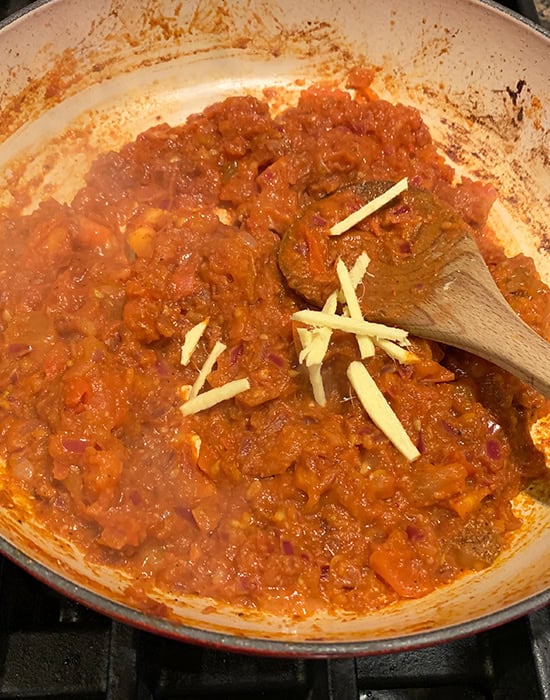masala with ginger juliennes in it
