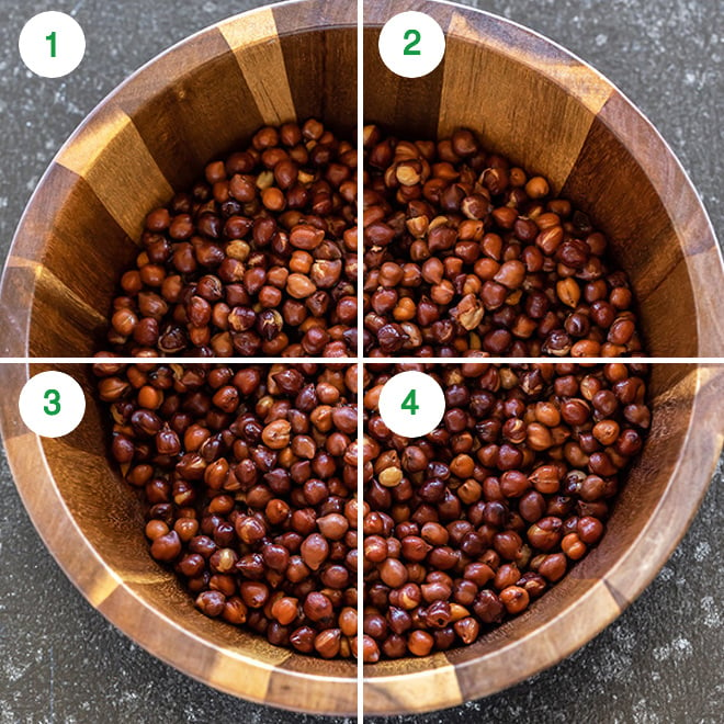 black chickpeas in a wooden bowl