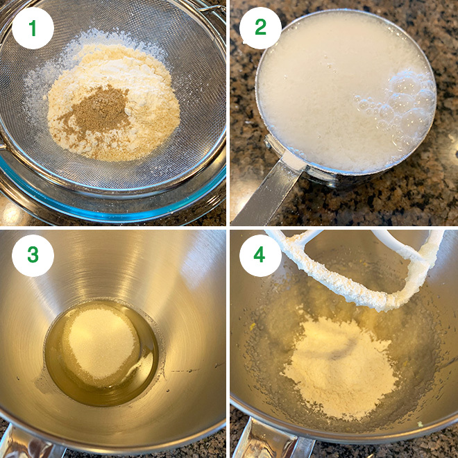 step by step pictures of making vegan almond cardamom cake